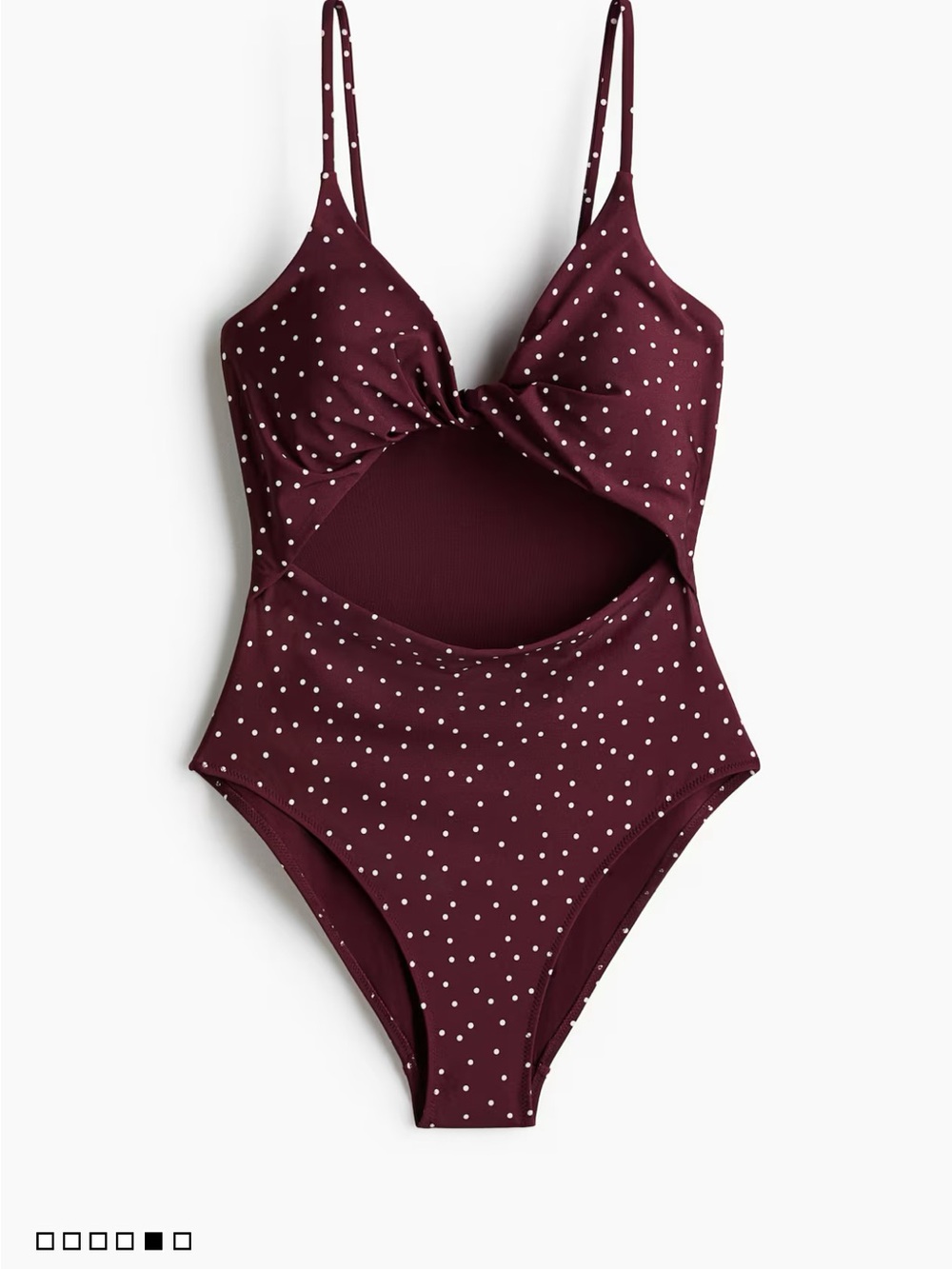 H&M Burgundy and White Polka Dot One-Piece Swimsuit